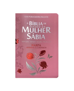 BÍBLIA DA MULHER SÁBIA FULL COLOR C/ HARPA - TULIPA ROSA