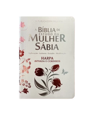 BÍBLIA DA MULHER SÁBIA FULL COLOR C/ HARPA - TULIPA BRANCA