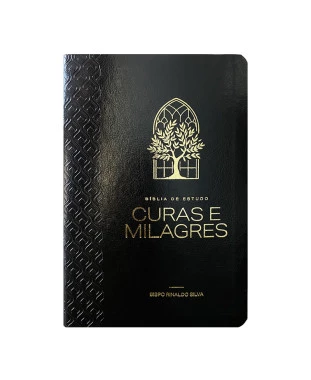 BÍBLIA DE ESTUDO CURAS E MILAGRES CAPA PU NOBRE LUXO - PRETA