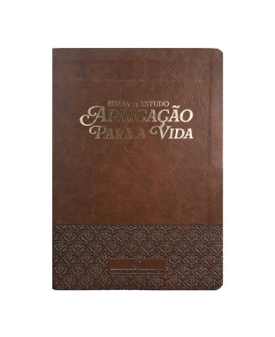 BÍBLIA DE ESTUDO APLICAÇÃO PARA VIDA CAPA PU LUXO - MARROM