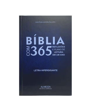BÍBLIA COM 365 REFLEXÕES E PLANO DE LEITURA EM UM ANO CAPA AZUL