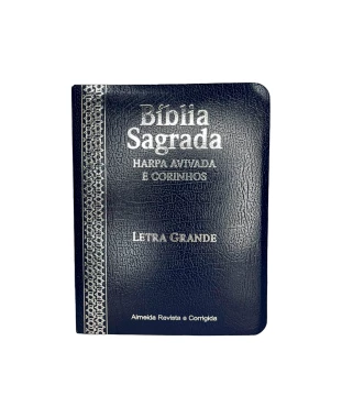 BÍBLIA LT GRANDE ARC C/ HARPA CAPA COVERTEX - AZUL